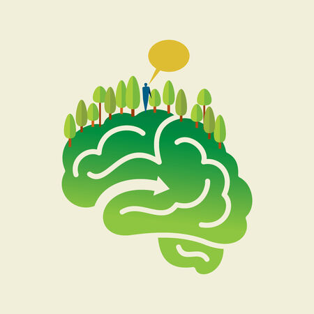 environmental brain - green ideaのイラスト素材