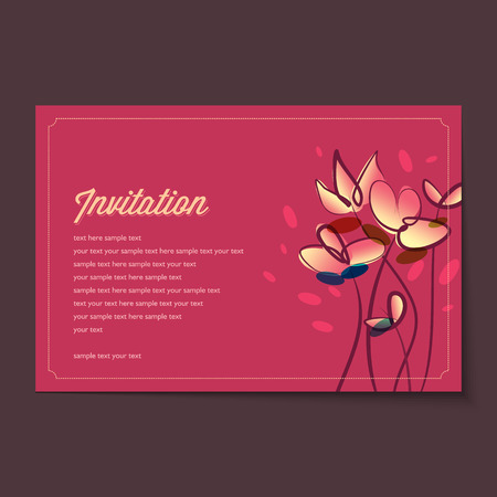Beautiful vintage invitation cards Layoutsのイラスト素材