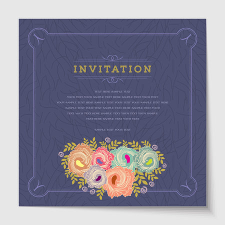 Beautiful vintage invitation cards Layoutsのイラスト素材