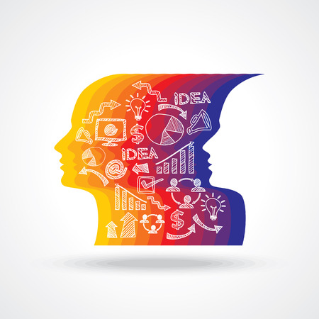 Silhouette businessman thinking ideaのイラスト素材