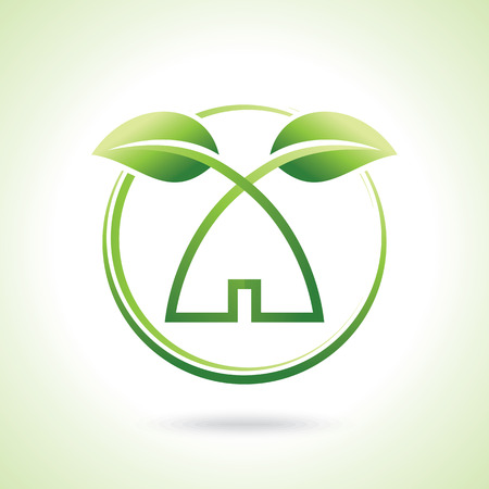 Green home icon on white backgroundのイラスト素材