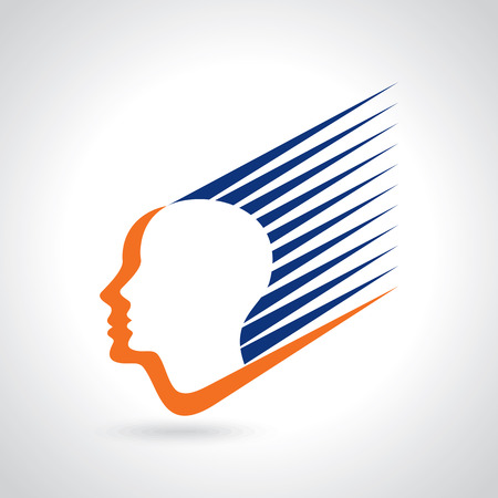 think Thoughts and options. vector illustration of headのイラスト素材