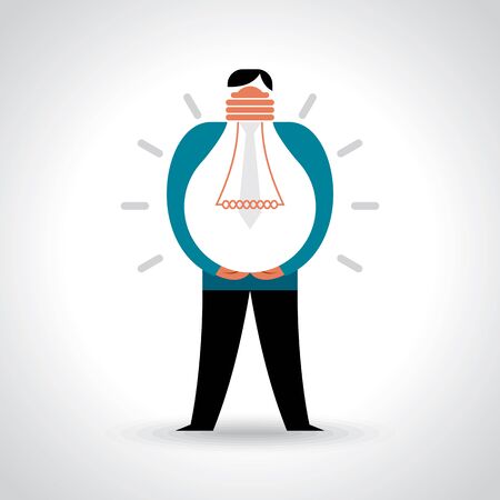 Businessman showing light bulbのイラスト素材