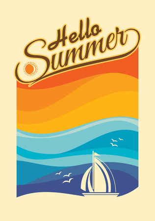 Summer holidays illustration  summer backgroundのイラスト素材