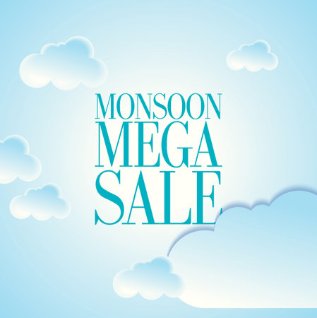 Monsoon offer and sale banner offer or poster.のイラスト素材