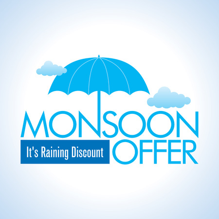 Monsoon offer and sale banner offer or poster.のイラスト素材