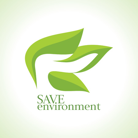 Hands Leaf Green Nature Natural Health design templateのイラスト素材