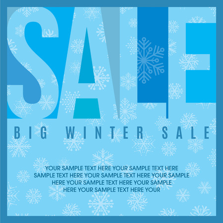 Winter sale design in blue color for business promotionのイラスト素材