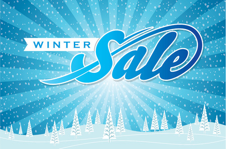 Winter sale design in blue color for business promotionのイラスト素材