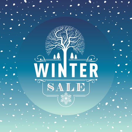 Winter sale design in blue color for business promotionのイラスト素材