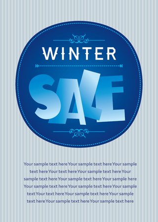 Winter sale design in blue color for business promotionのイラスト素材