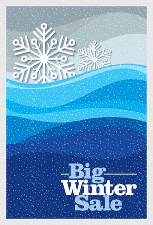 Winter sale design in blue color for business promotionのイラスト素材