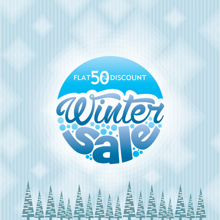 Winter sale design in blue color for business promotionのイラスト素材