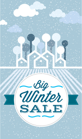 Winter sale design in blue color for business promotionのイラスト素材