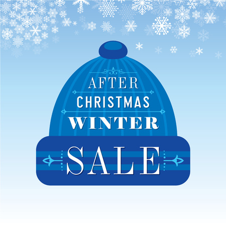 Winter sale design in blue color for business promotionのイラスト素材