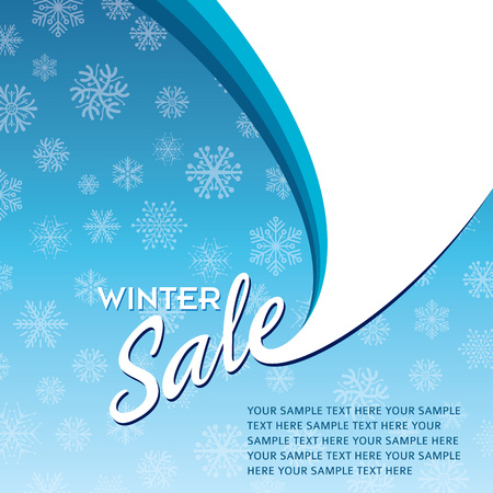 Winter sale design in blue color for business promotionのイラスト素材