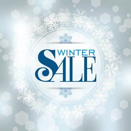 Winter sale design in blue color for business promotionのイラスト素材
