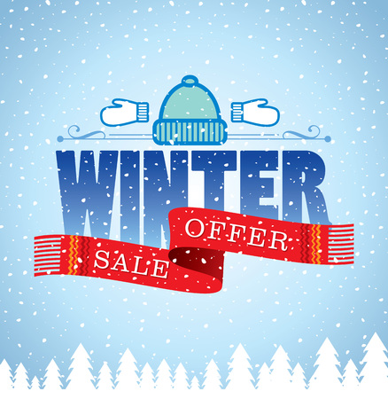 Winter sale design in blue color for business promotionのイラスト素材
