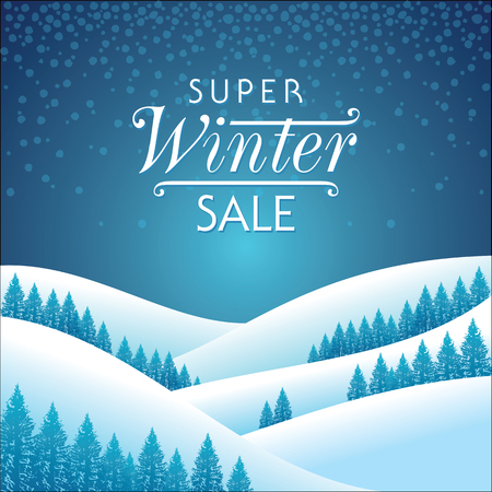 Winter sale design in blue color for business promotionのイラスト素材