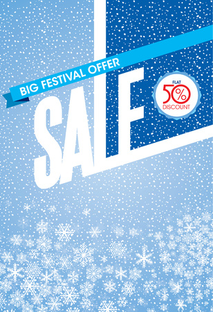 Winter sale design in blue color for business promotionのイラスト素材