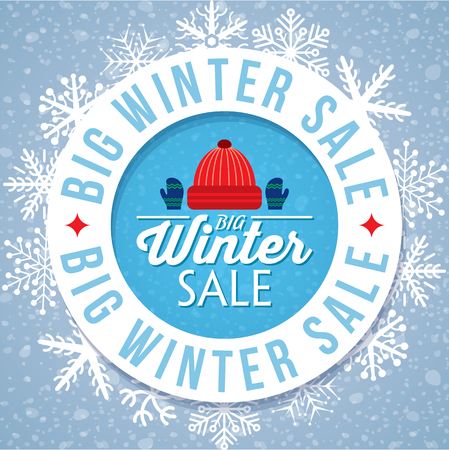 Winter sale design in blue color for business promotionのイラスト素材