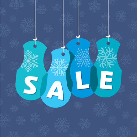 Winter sale design in blue color for business promotionのイラスト素材