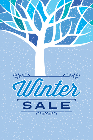 Winter sale design in blue color for business promotionのイラスト素材
