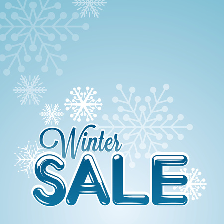 Winter sale design with snowflakes blue backgroundのイラスト素材
