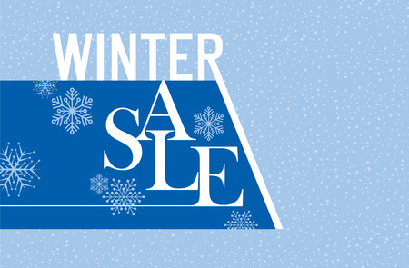 Winter sale design with snowflakes blue backgroundのイラスト素材