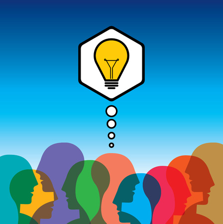 many peoples thinking a good ideaのイラスト素材