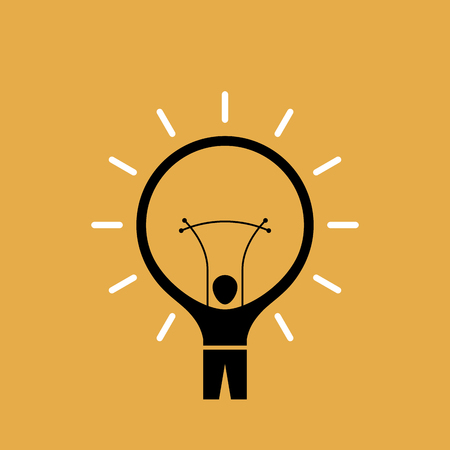 reaching idea businessman, Creative conceptのイラスト素材