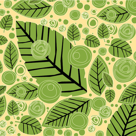Green leaf and flowers backgroundのイラスト素材