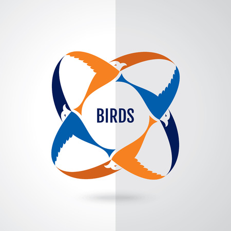 Vector sign abstract flying bird logo or concept designのイラスト素材