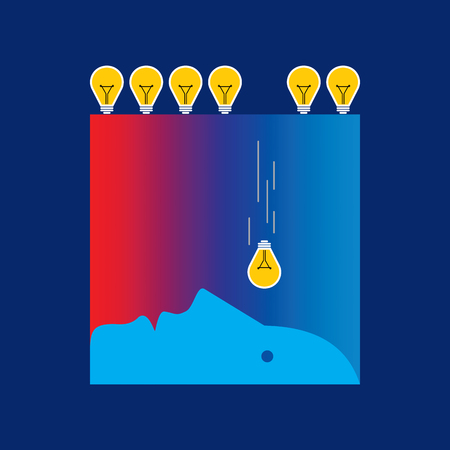 Thoughts and options. vector illustration of head.のイラスト素材