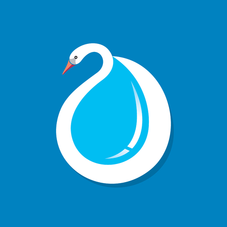 Flamingo with water drop, A nature saving conceptのイラスト素材