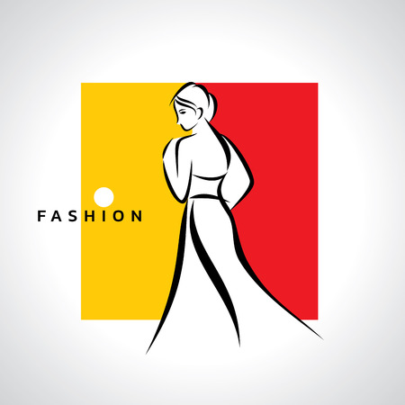 woman fashion logo, vector designのイラスト素材