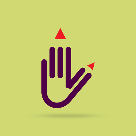 creative hand with pencil, education conceptのイラスト素材