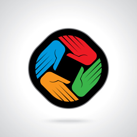 Teamwork People, Holding hands. Design for teamwork concept illustrationのイラスト素材