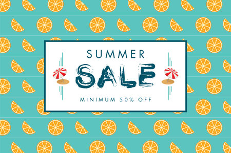Summer Sale banner design template for promotionのイラスト素材