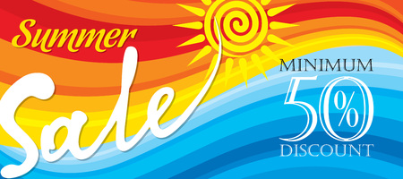 Summer Sale banner design template for promotionのイラスト素材