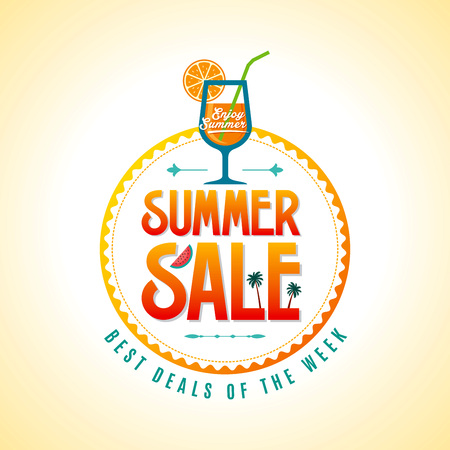 Summer Sale banner design template for promotionのイラスト素材
