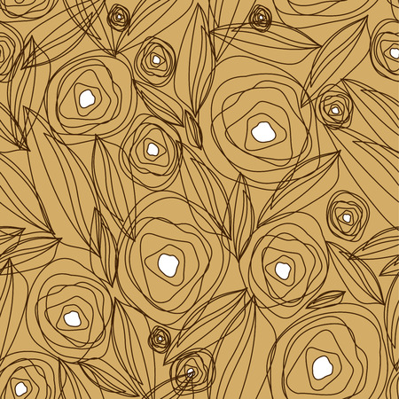 Abstract Nature Pattern with plants, flowers. Endless pattern can be used for wallpaper, pattern fills, web page background, surface textures.Retro wallpaper, background, fabric and interior design usageのイラスト素材