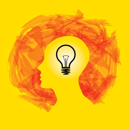 Idea solution bulb human man head brain concept illustration artのイラスト素材