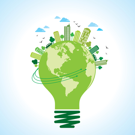 ecology concept - save earth, energyのイラスト素材
