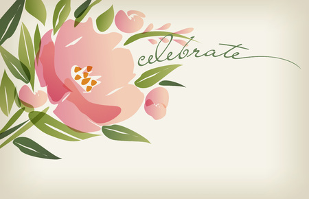 Flower invitation card, save the date card, greeting card templateのイラスト素材