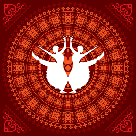 illustration of Indian classical dancerのイラスト素材