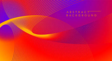 Color gradient, futuristic background. Element of modern design wallpaper, background, packaging. Bright color lines, abstract shapes, dots. Background in minimalist style.のイラスト素材