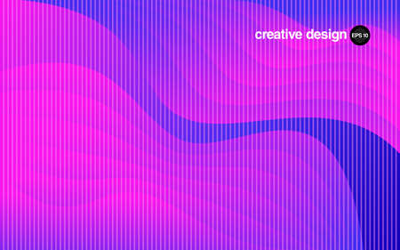 Color geometric gradient, futuristic background. Element of modern design wallpaper, background, packaging. Bright color lines, abstract shapes, dots. Background in minimalist style.のイラスト素材
