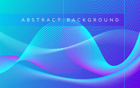 Color geometric gradient, futuristic background. Element of modern design wallpaper, background, packaging. Bright color lines, abstract shapes, dots. Background in minimalist style.のイラスト素材