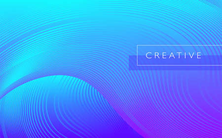 Color geometric gradient, futuristic background. Element of modern design wallpaper, background, packaging. Bright color lines, abstract shapes, dots. Background in minimalist style.のイラスト素材